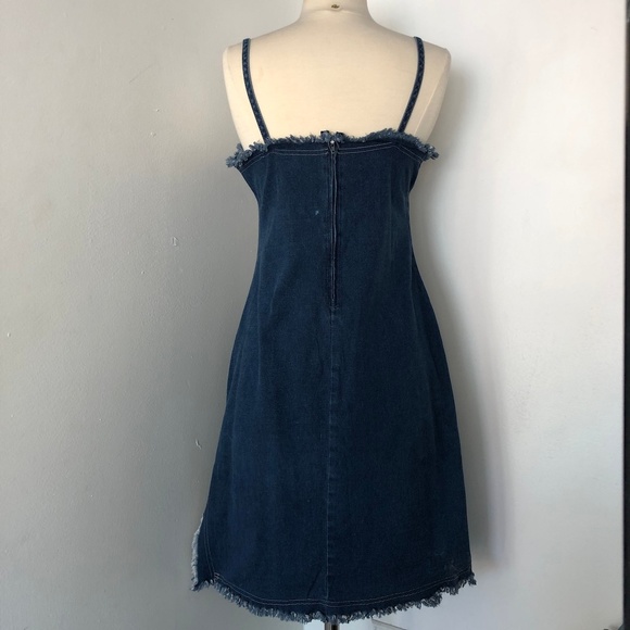 Lace Up Denim Dress - Picture 3 of 5